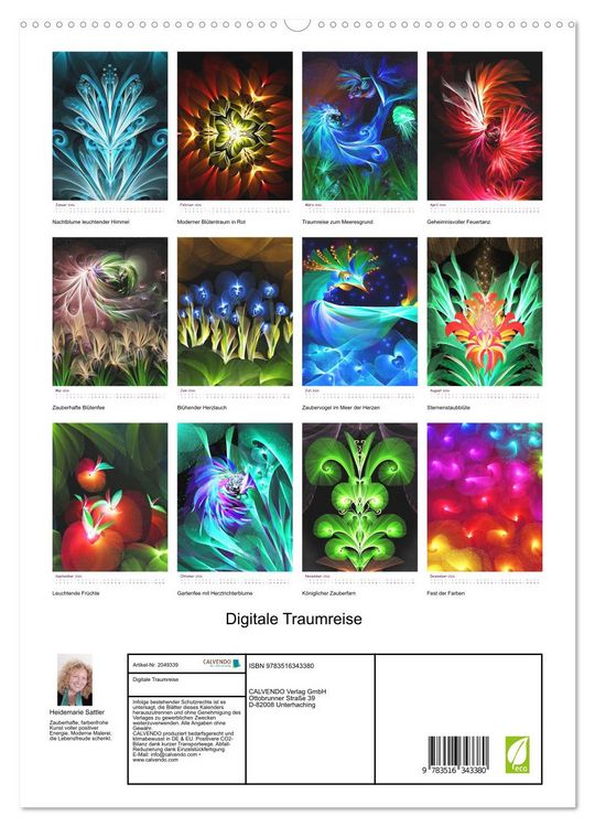 Produktbild: Digitale Traumreise (hochwertiger Premium Wandkalender 2026 DIN A2 hoch), Kunstdruck in Hochglanz