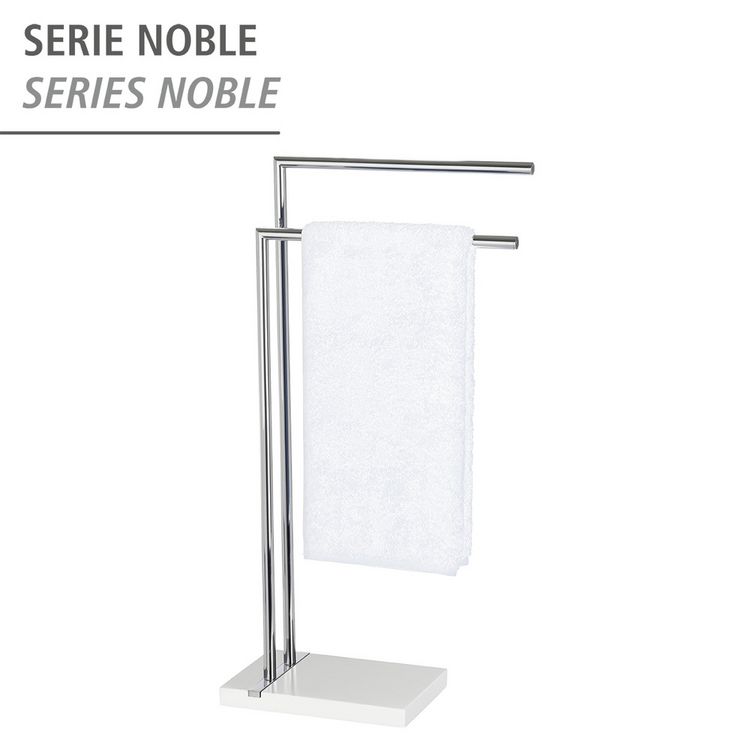 Produktbild: Handtuchst&auml;nder Mod. Noble White mit 2 Armen, aus verchromtem Stahl