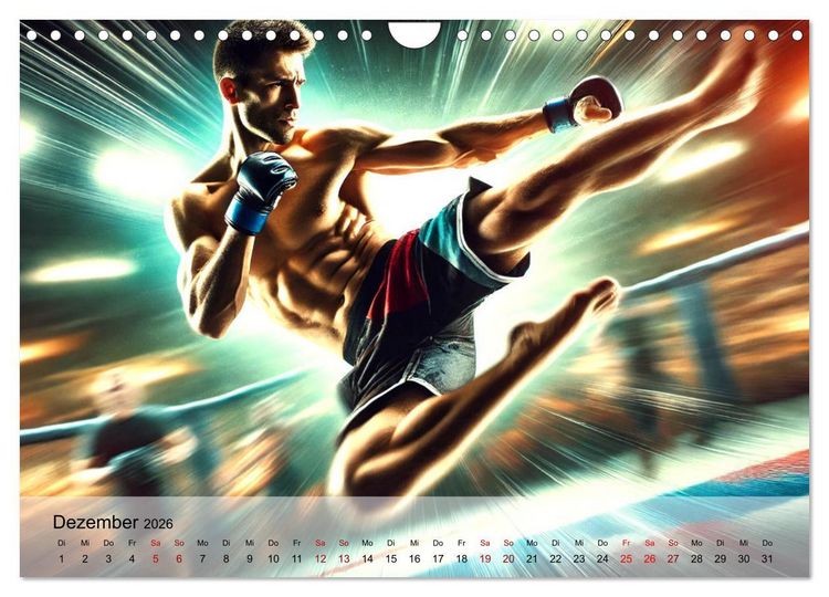 Produktbild: MMA Germany - Mixed Martial Arts Power (Wandkalender 2026 DIN A4 quer), CALVENDO Monatskalender