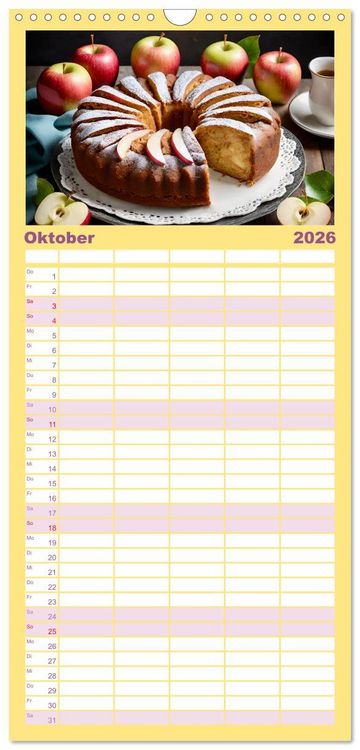Produktbild: Familienplaner 2026 - Tortentr&auml;ume - Traumtorten mit 5 Spalten (Wandkalender, 21 x 45 cm) CALVENDO