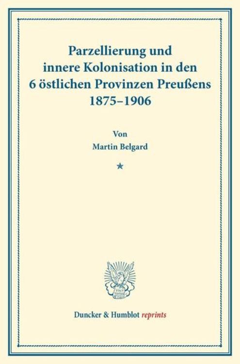 Produktbild: Parzellierung und innere Kolonisation