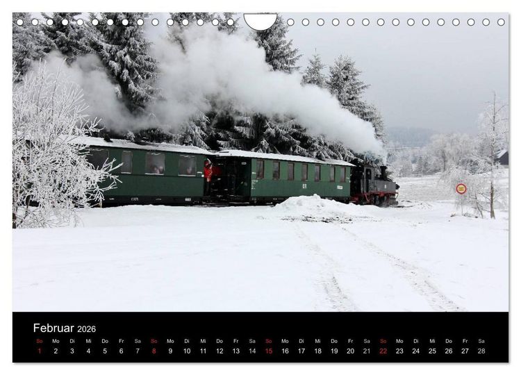 Produktbild: Dampfbahnromantik auf schmaler Spur (Wandkalender 2026 DIN A4 quer), CALVENDO Monatskalender