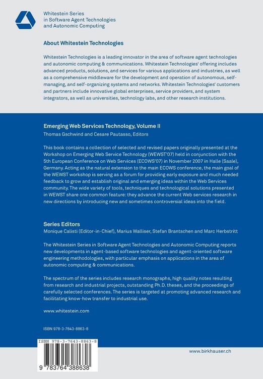 Produktbild: Emerging Web Services Technology, Volume II