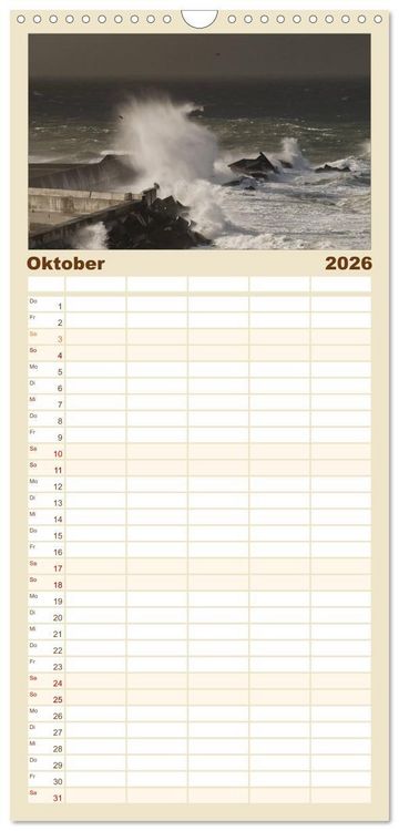 Produktbild: Familienplaner 2026 - Helgoland und die D&uuml;ne mit 5 Spalten (Wandkalender, 21 x 45 cm) CALVENDO