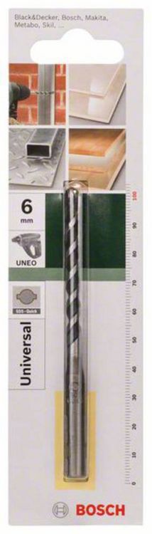 Produktbild: Bosch Accessories 2609256913 Mehrzweckbohrer 6mm Gesamtl&auml;nge 100mm SDS-Quick 1St.