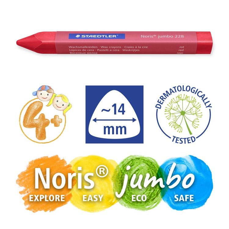 Produktbild: STAEDTLER Noris jumbo 228 14 Wachsmalkreide, 12er Set, 228 14 C12