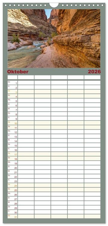 Produktbild: Familienplaner 2026 - Colorado River Rafting im Grand Canyon mit 5 Spalten (Wandkalender, 21 x 45 cm) CALVENDO