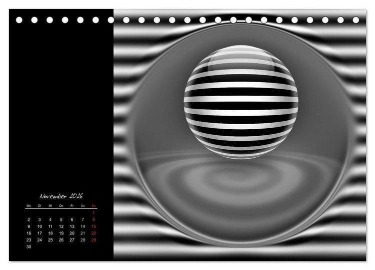 Produktbild: Optische Kunst im Quadrat (Tischkalender 2026 DIN A5 quer), CALVENDO Monatskalender