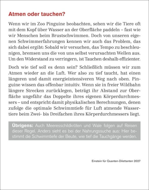 Produktbild: Einstein f&uuml;r Quanten-Dilettanten Tagesabrei&szlig;kalender 2027 - Ein vergn&uuml;glicher Crashkurs in Sachen Naturwissenschaften