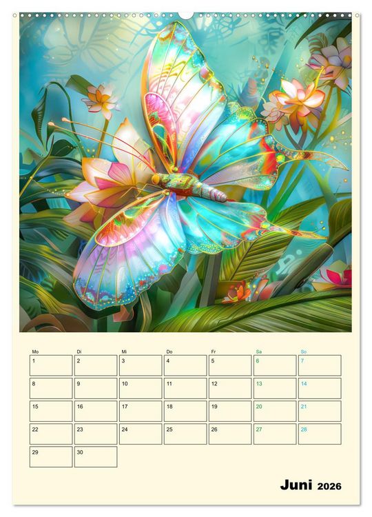 Produktbild: Schmetterlinge der Fantasie entsprungen - Planer (Wandkalender 2026 DIN A2 hoch), CALVENDO Monatskalender