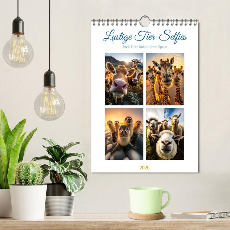 Produktbild: Lustige Tier-Selfies (Wandkalender 2026 DIN A4 hoch), CALVENDO Monatskalender