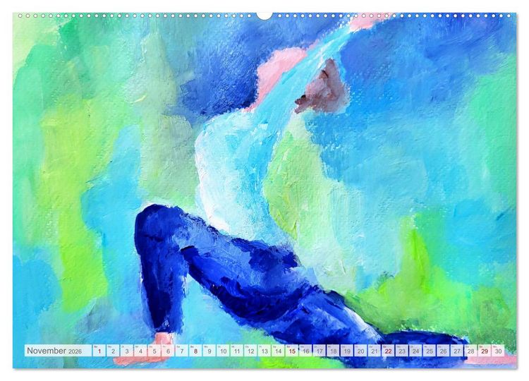 Produktbild: Yin Yoga Art - K&uuml;nstlerische Darstellung von Yin Yoga Asanas (Wandkalender 2026 DIN A2 quer), CALVENDO Monatskalender