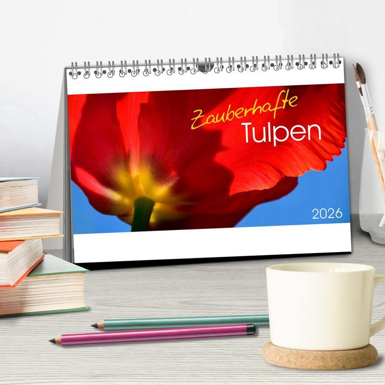 Produktbild: Zauberhafte Tulpen (Tischkalender 2026 DIN A5 quer), CALVENDO Monatskalender