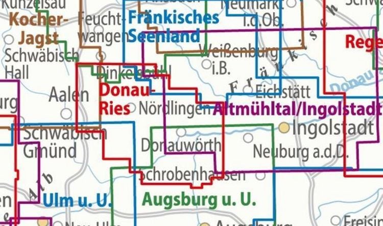 Produktbild: ADFC-Regionalkarte Donau-Ries, 1:50.000, mit Tagestourenvorschlägen, reiß- und wetterfest, E-Bike-geeignet, GPS-Tracks Download
