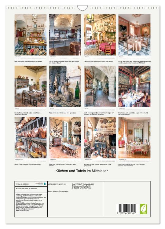 Produktbild: K&uuml;chen und Tafeln im Mittelalter (Wandkalender 2026 DIN A3 hoch), CALVENDO Monatskalender