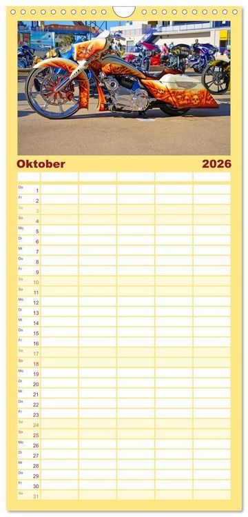 Produktbild: Familienplaner 2026 - BEST OF HARLEY-DAVIDSON BAGGER-STYLE mit 5 Spalten (Wandkalender, 21 x 45 cm) CALVENDO