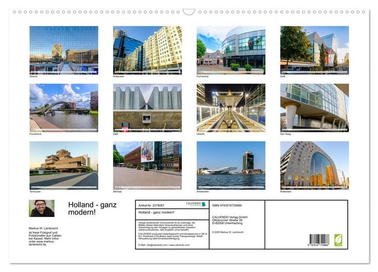 Produktbild: Holland - ganz modern! (Wandkalender 2026 DIN A2 quer), CALVENDO Monatskalender