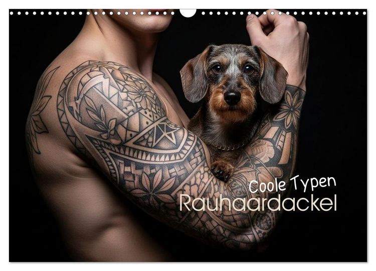Produktbild: Coole Typen - Rauhaardackel (Wandkalender 2026 DIN A3 quer), CALVENDO Monatskalender