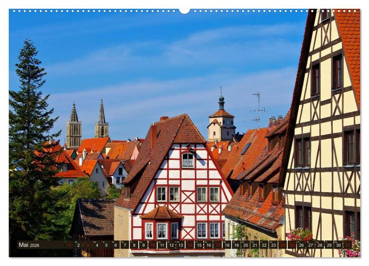 Produktbild: Rothenburg o. d. Tauber - Perle des Taubertales (hochwertiger Premium Wandkalender 2026 DIN A2 quer), Kunstdruck in Hochglanz