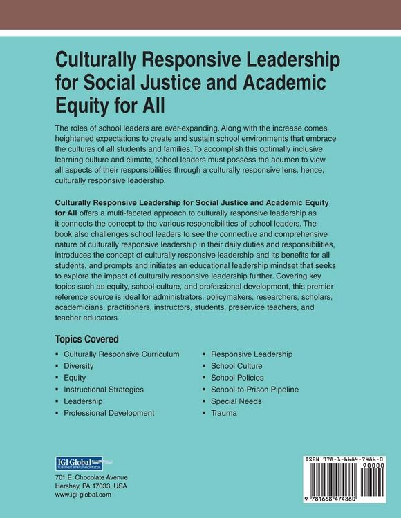 Produktbild: Culturally Responsive Leadership for Social Justice and Academic Equity for All