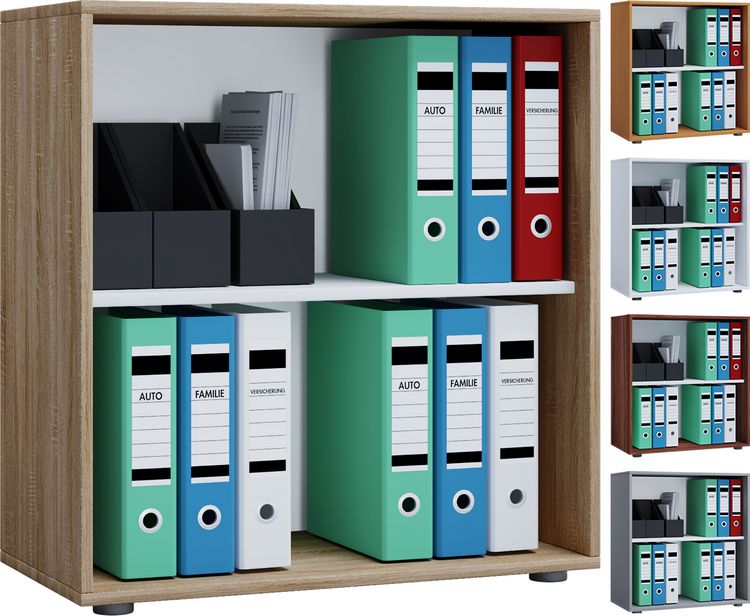 Produktbild: Holz B&uuml;ro Regal B&uuml;cher Ordner Aktenregal Lona 2f