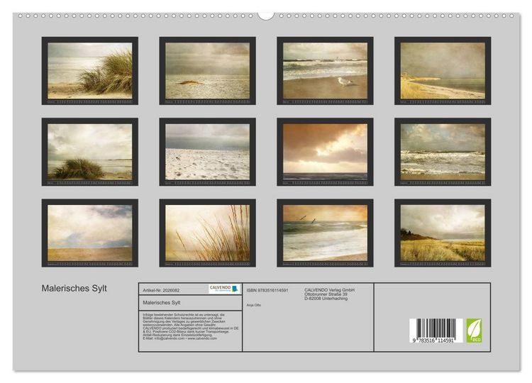 Produktbild: Malerisches Sylt (hochwertiger Premium Wandkalender 2026 DIN A2 quer), Kunstdruck in Hochglanz