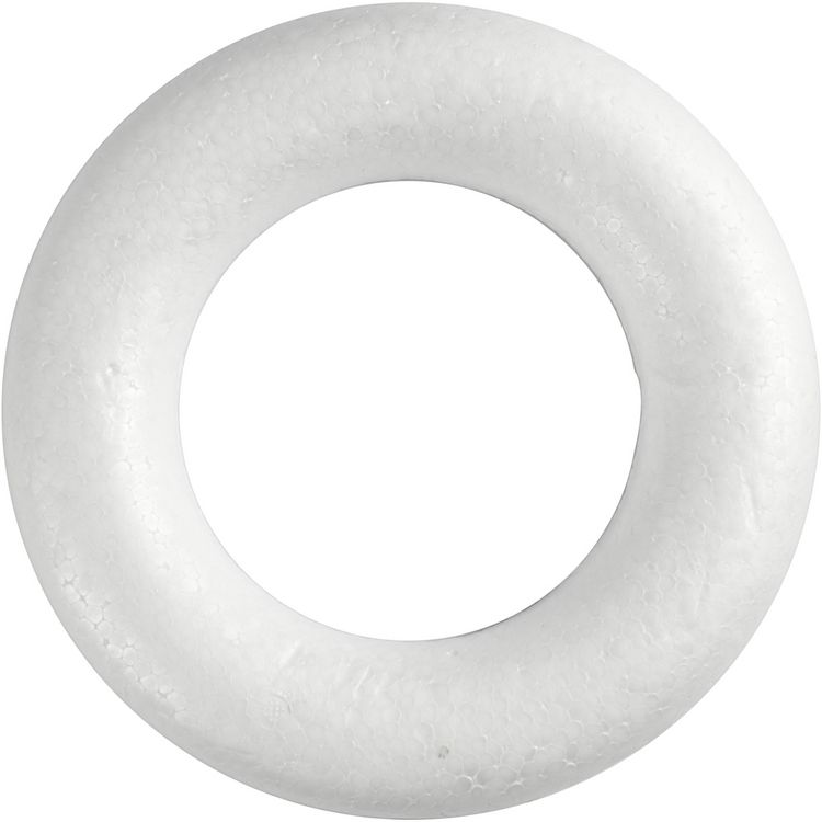 Produktbild: Creativ Company Styroporring, flach, Gr&ouml;&szlig;e 20 cm, Dicke 25 mm, Wei&szlig;, 1 Stk