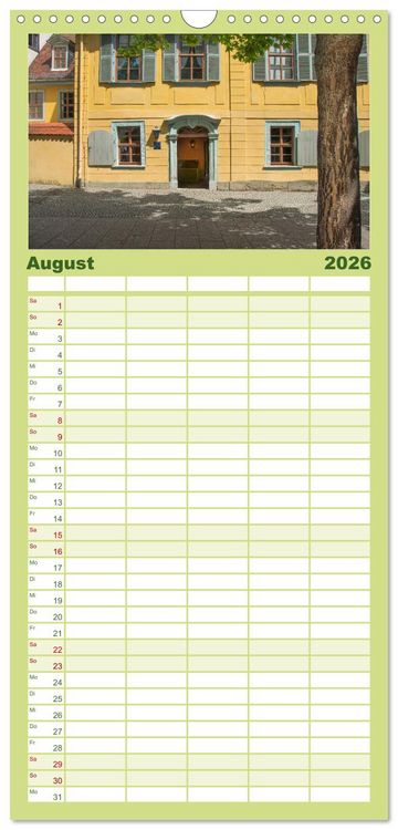 Produktbild: Familienplaner 2026 - Weimar - Kulturstadt im Herzen Europas mit 5 Spalten (Wandkalender, 21 x 45 cm) CALVENDO
