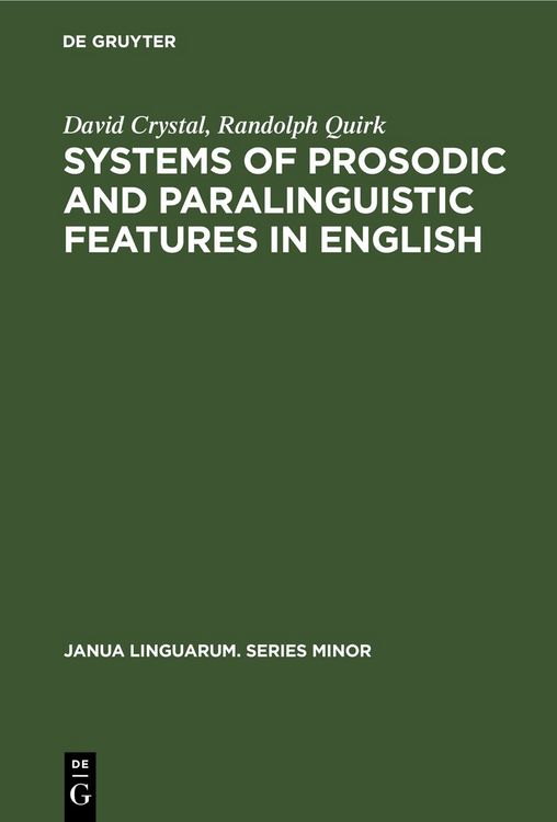 Produktbild: Systems of Prosodic and Paralinguistic Features in English