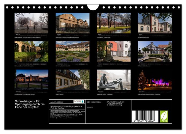 Produktbild: Schwetzingen - Ein Spaziergang durch die Perle der Kurpfalz (Wandkalender 2026 DIN A4 quer), CALVENDO Monatskalender