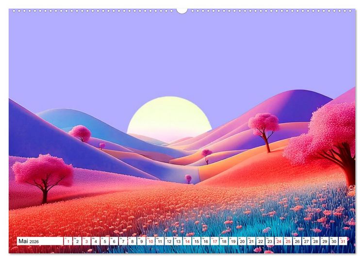 Produktbild: Der Lauf des Jahres dargestellt mit Naiver Kunst (hochwertiger Premium Wandkalender 2026 DIN A2 quer), Kunstdruck in Hochglanz