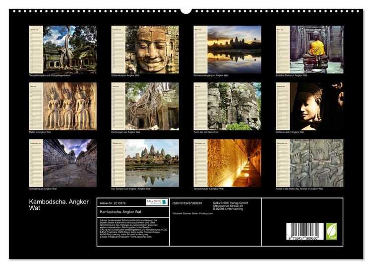 Produktbild: Kambodscha. Angkor Wat (hochwertiger Premium Wandkalender 2026 DIN A2 quer), Kunstdruck in Hochglanz