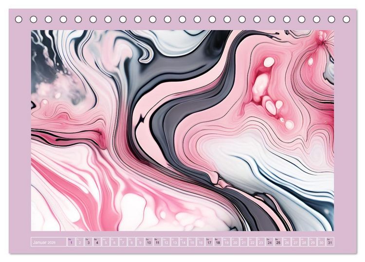 Produktbild: Farbenfrohe Marmorierungen (Tischkalender 2026 DIN A5 quer), CALVENDO Monatskalender
