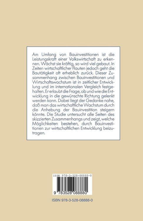 Produktbild: Bauinvestitionen und Volkswirtschaft
