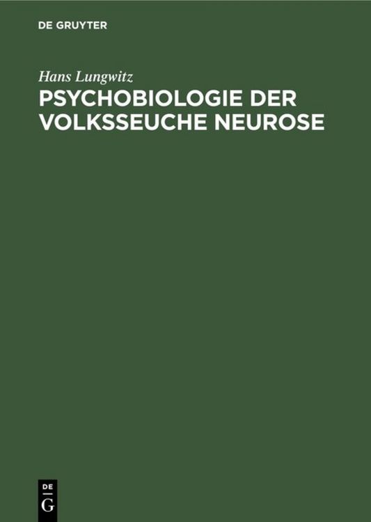 Produktbild: Psychobiologie der Volksseuche Neurose