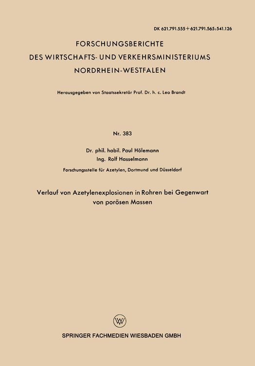 Produktbild: Verlauf von Azetylenexplosionen in Rohren bei Gegenwart von por&ouml;sen Massen
