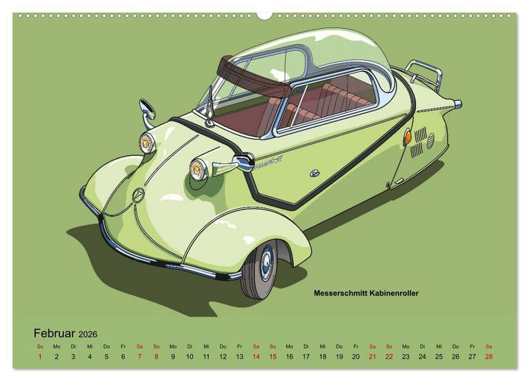 Produktbild: Made in Germany - Illustrationen deutscher Oldtimer (Wandkalender 2026 DIN A2 quer), CALVENDO Monatskalender