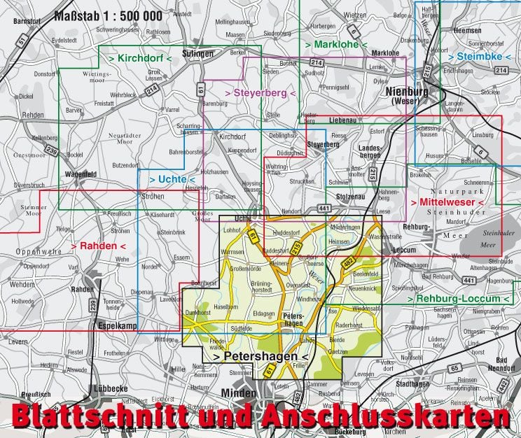 Produktbild: Petershagen, KVplan, Radkarte/Wanderkarte/Stadtplan, 1:25.000 / 1:15.000 / 1:7.500