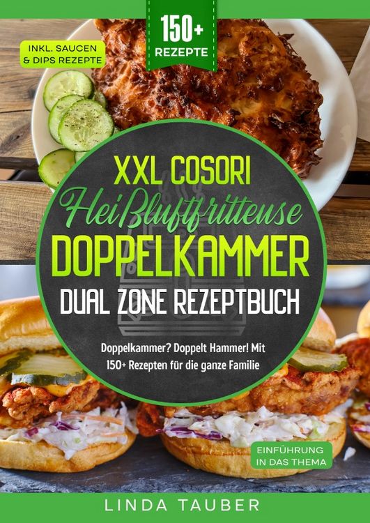 Produktbild: XXL Cosori Hei&szlig;luftfritteuse Doppelkammer Dual Zone Rezeptbuch
