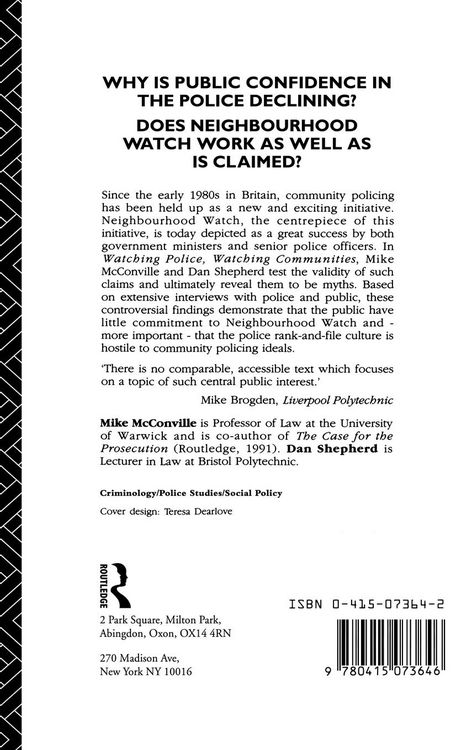 Produktbild: Watching Police, Watching Communities