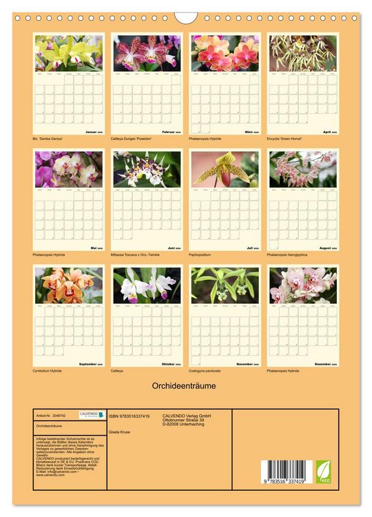 Produktbild: Orchideentr&auml;ume (Wandkalender 2026 DIN A3 hoch), CALVENDO Monatskalender