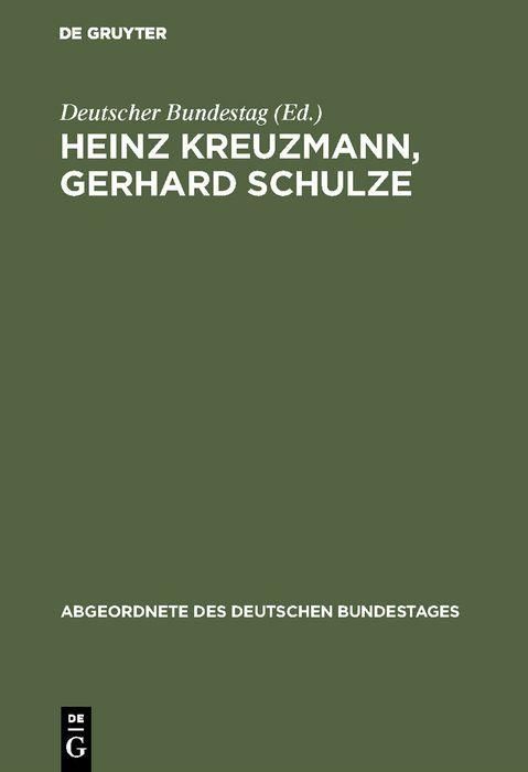 Produktbild: Heinz Kreuzmann, Gerhard Schulze