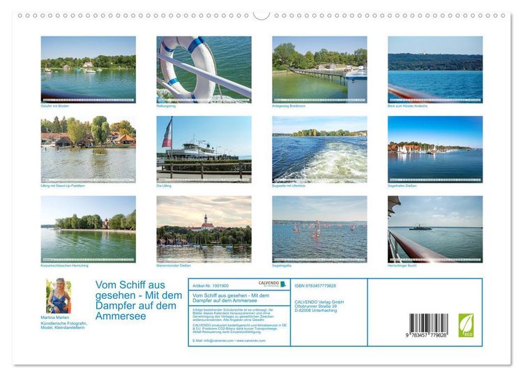 Produktbild: Vom Schiff aus gesehen - Mit dem Dampfer auf dem Ammersee (hochwertiger Premium Wandkalender 2026 DIN A2 quer), Kunstdruck in Hochglanz