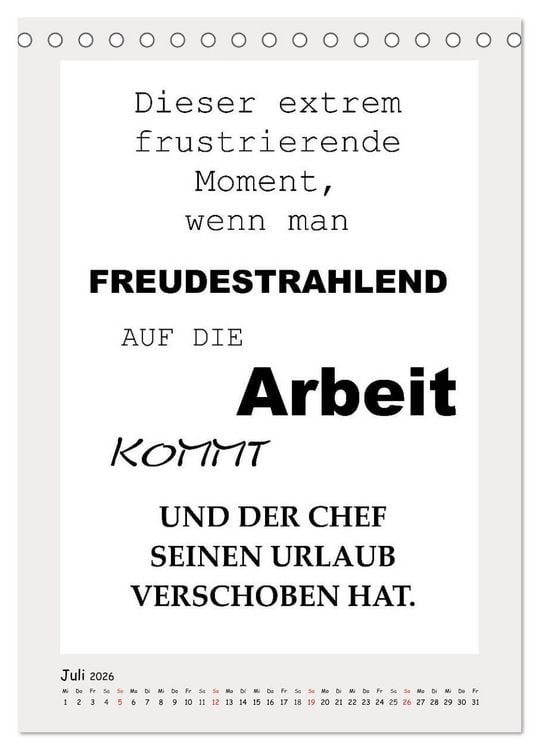 Produktbild: Spr&uuml;chekalender. Witziges f&uuml;rs B&uuml;ro (Tischkalender 2026 DIN A5 hoch), CALVENDO Monatskalender