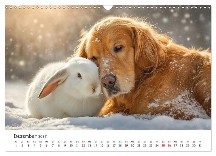 Produktbild: Wenn Tiere Freunde werden (Wandkalender 2027 DIN A3 quer), CALVENDO Monatskalender
