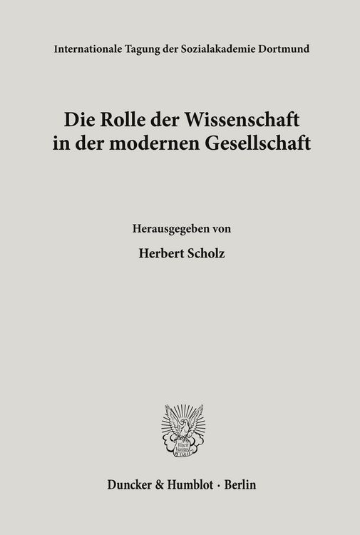 Produktbild: Die Rolle der Wissenschaft in der modernen Gesellschaft.