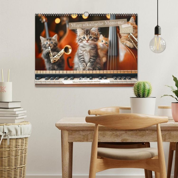 Produktbild: Miau-sikalische Momente (Wandkalender 2027 DIN A3 quer), CALVENDO Monatskalender