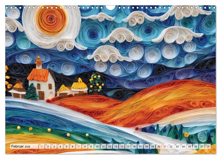 Produktbild: Zauberhafte Papierwelten - Meditation & Inspiration (Wandkalender 2026 DIN A3 quer), CALVENDO Monatskalender