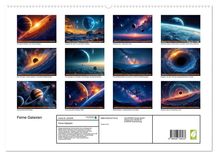 Produktbild: Ferne Galaxien (hochwertiger Premium Wandkalender 2026 DIN A2 quer), Kunstdruck in Hochglanz