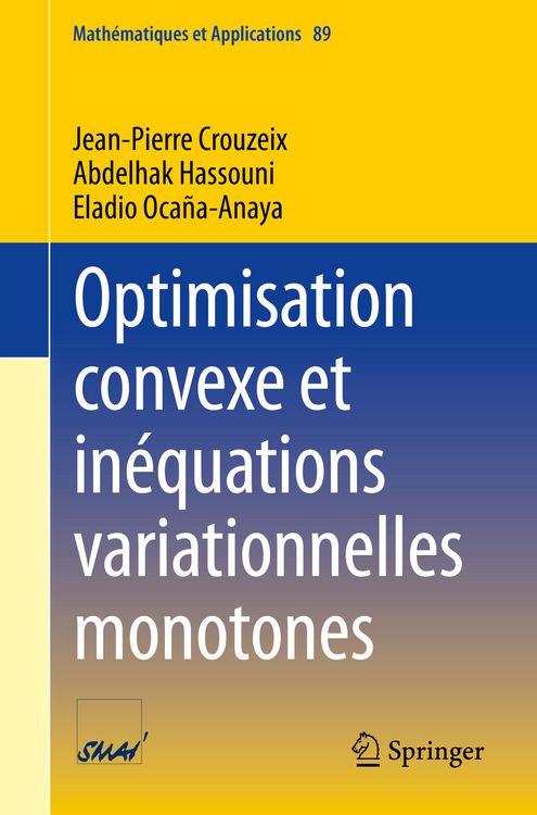 Produktbild: Optimisation convexe et in&eacute;quations variationnelles monotones